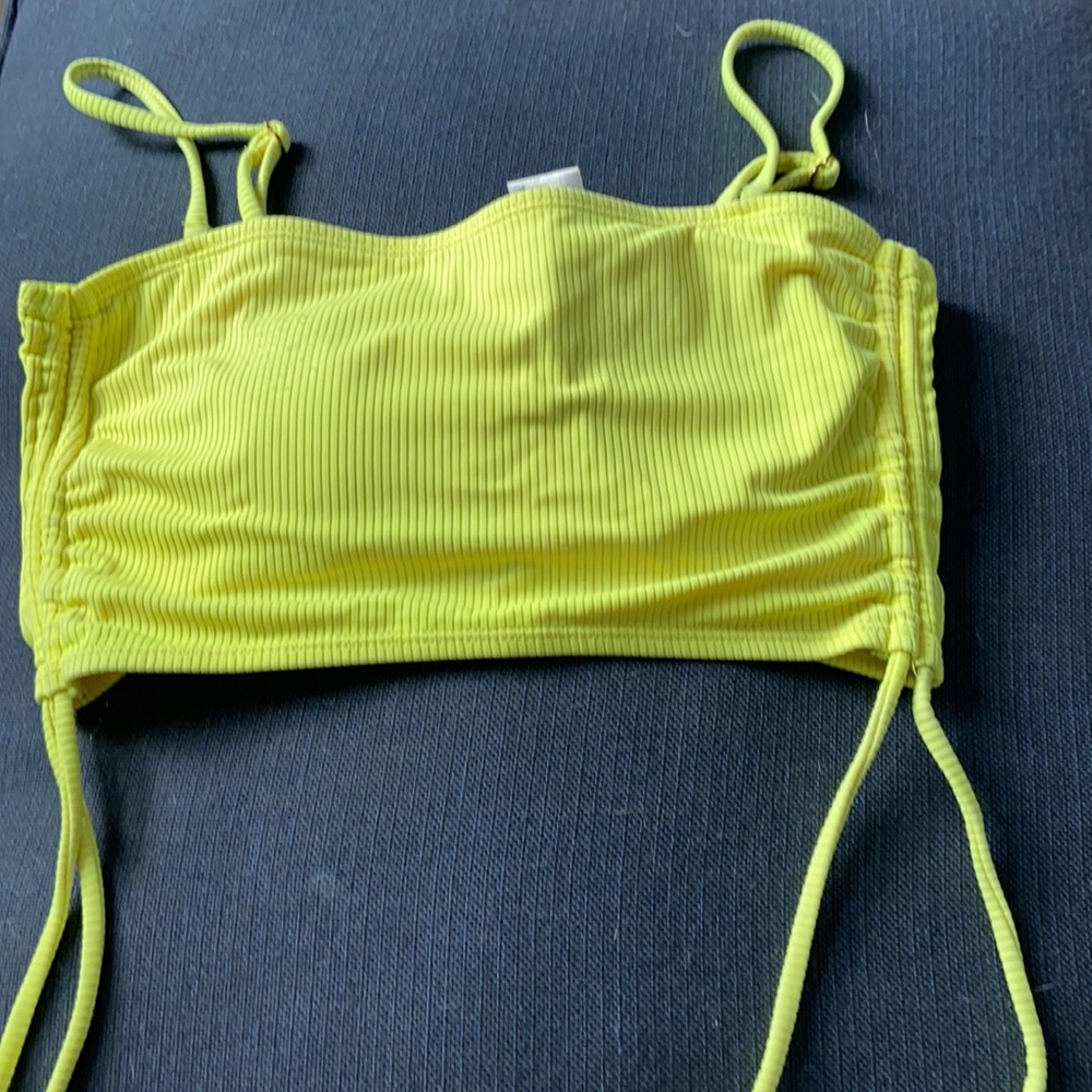 Neon yellow bathing suit top